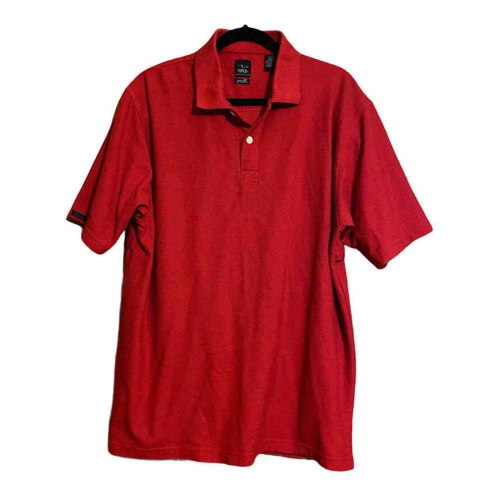 Page & Tuttle Men's Size L Polo Golf Shirt Red Cool Swing Short Sleeve Back Vent